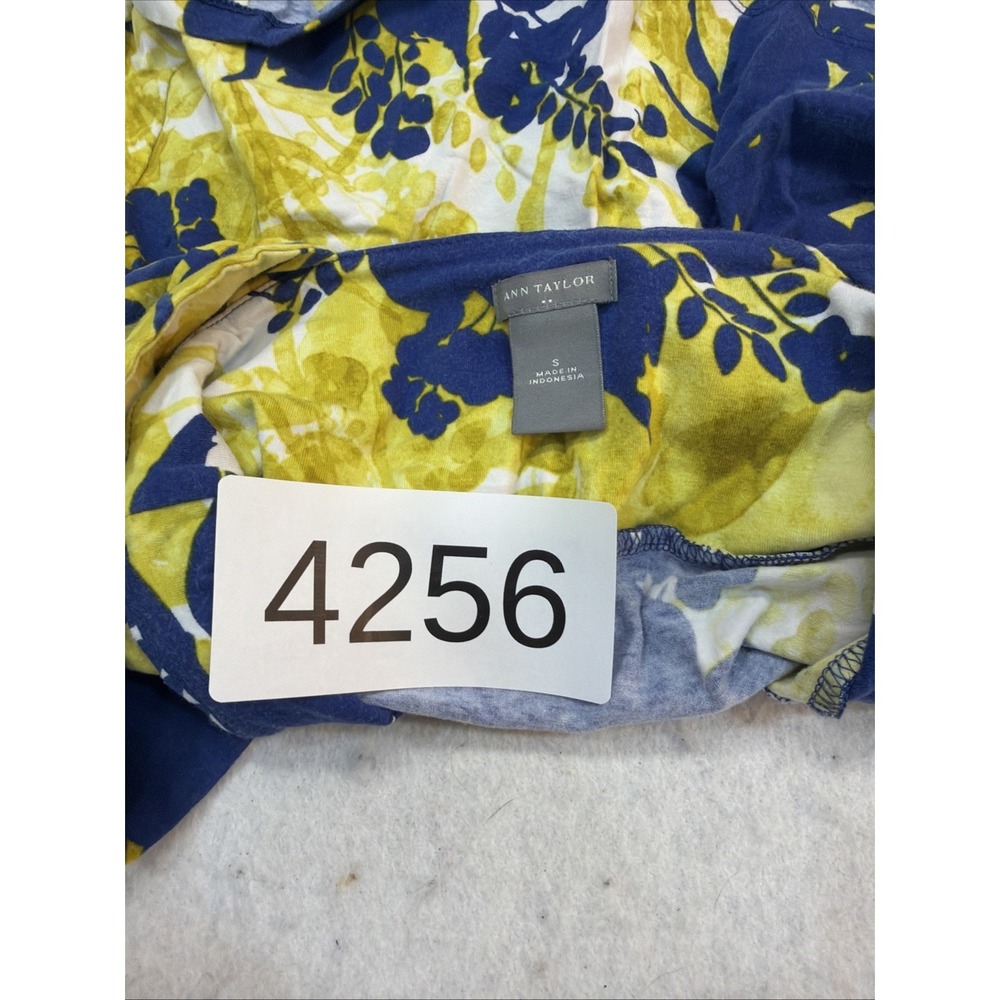 Y2K Ann Taylor Cotton Blue, Yellow & White Floral Abstract Scoop Neck Tank, S - Picture 14 of 14